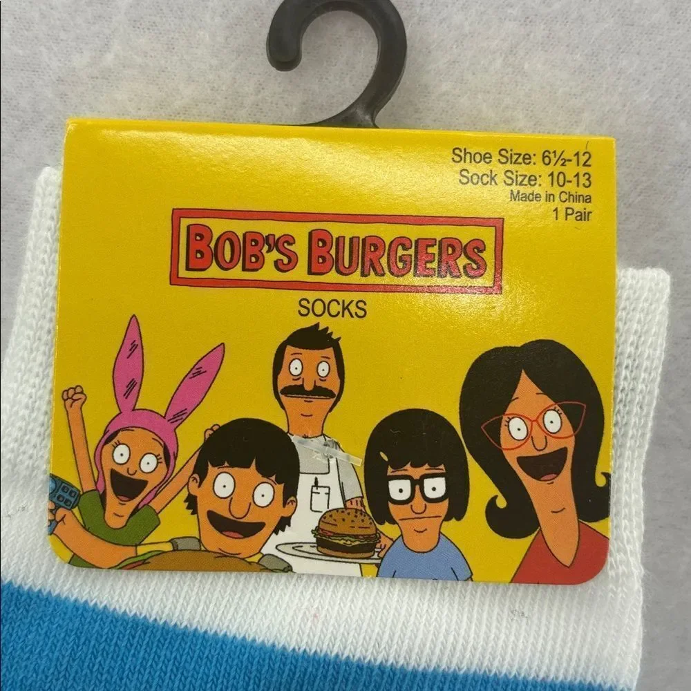 Bob’s Burgers Funny Blue and White Striped Socks